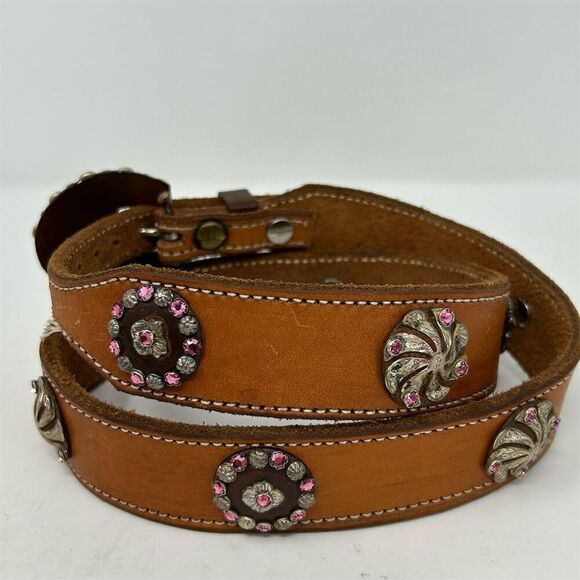 HWG Overlay Women\'s Pink Rhinestone Encrusted Western Belt 36\